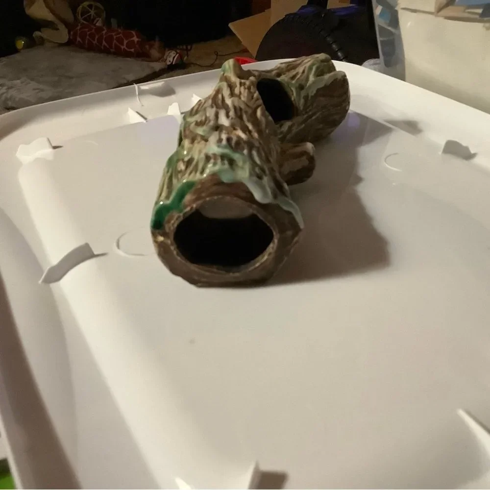Aquarium decor, mini log, ceramic